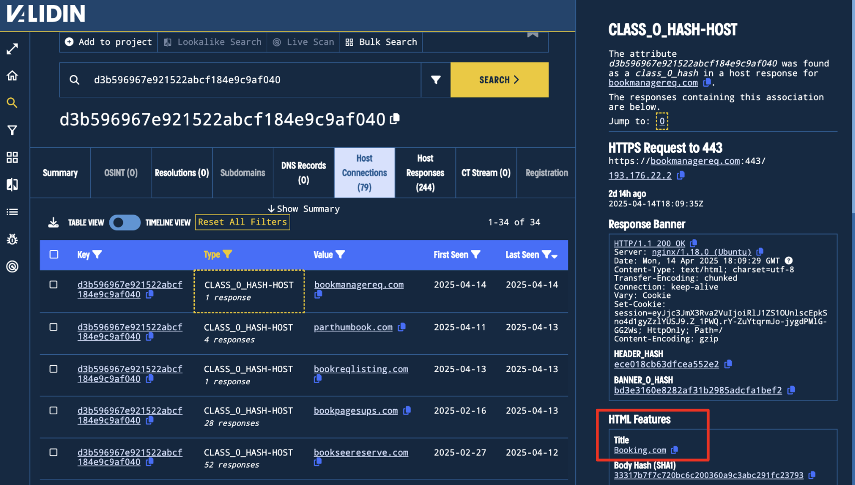 Figure 10. Host Response for bookmanagereq.com with the title Booking.com Figure 10. Host Response for bookmanagereq.com with the title Booking.com