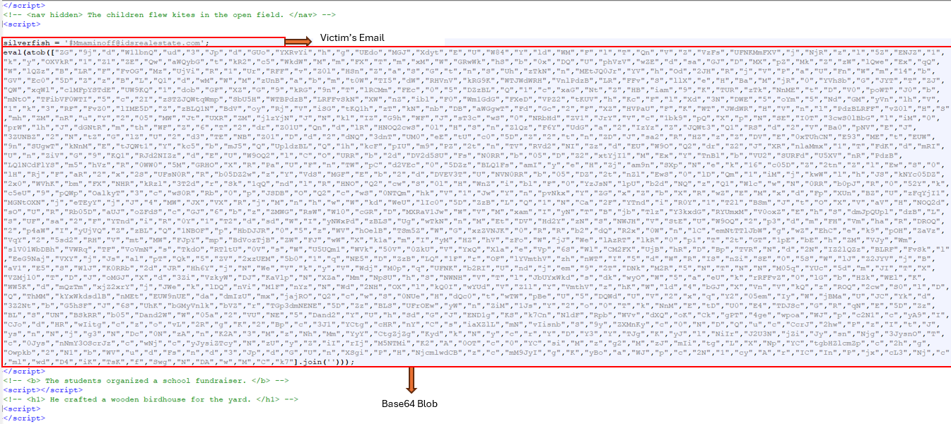 Figure 2 - HTML file sent to the victim.