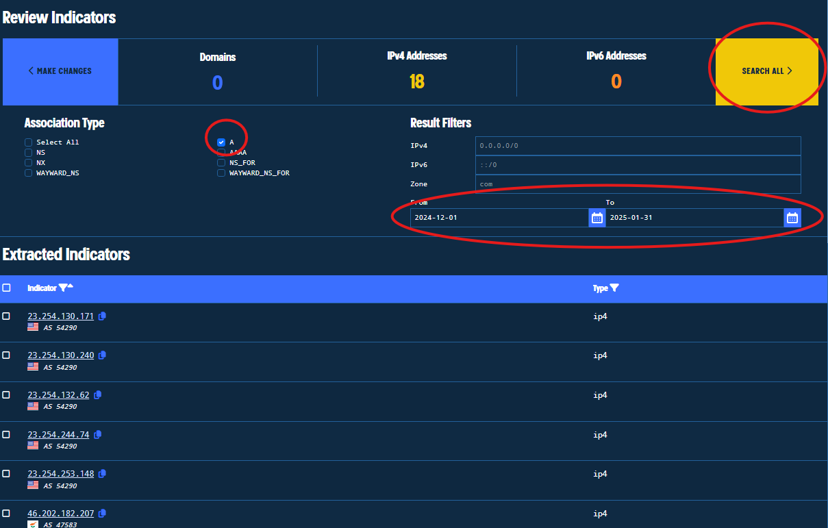 Figure 37. Setting Options for Bulk Searching