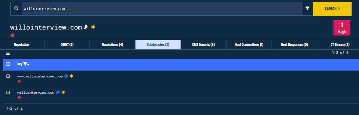 Figure 17. Subdomain Tab