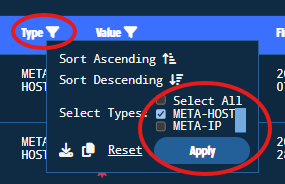 Figure 26. Type Filtering only for META-HOST